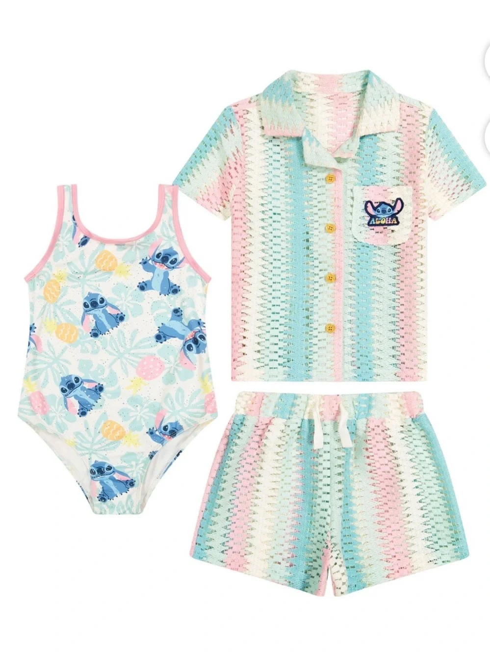 NWT 3 piece Disney stitch resort swim set size 4t